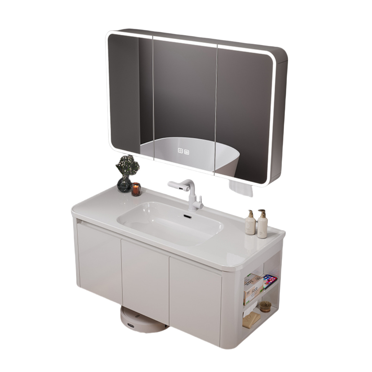 gabinete de baño inodoro lateral almacenamiento cerámica una bañera lavabo lavabo gabinete de baño lavabo combinación blanco nórdico