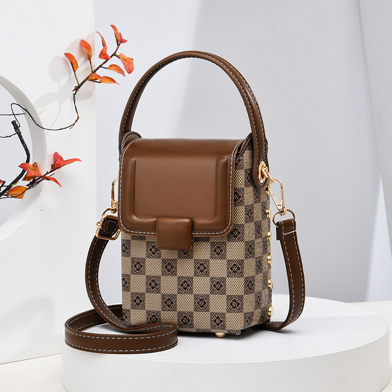 Bolso pequeño minibag con estampado de estilo coreano, bolso de hombro, bolso cruzado para transmisión en vivo, bolso para teléfono móvil, bolsos de tendencia retro
