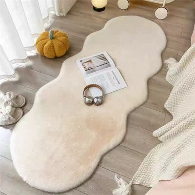 Live Streaming Room Decoration, Plush Mats, Wool pad - 60x150cm-beige-thickened-imitation-rabbit-plush