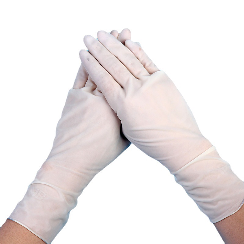 En stock guantes de látex desechables espesados guantes de goma sanitarios del hogar industrial Protección Laboral guantes elásticos de alta