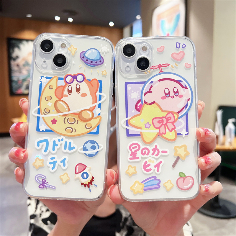 月亮宇航员星之卡比适用iphone13/15pro手机壳苹果12卡通透明防摔