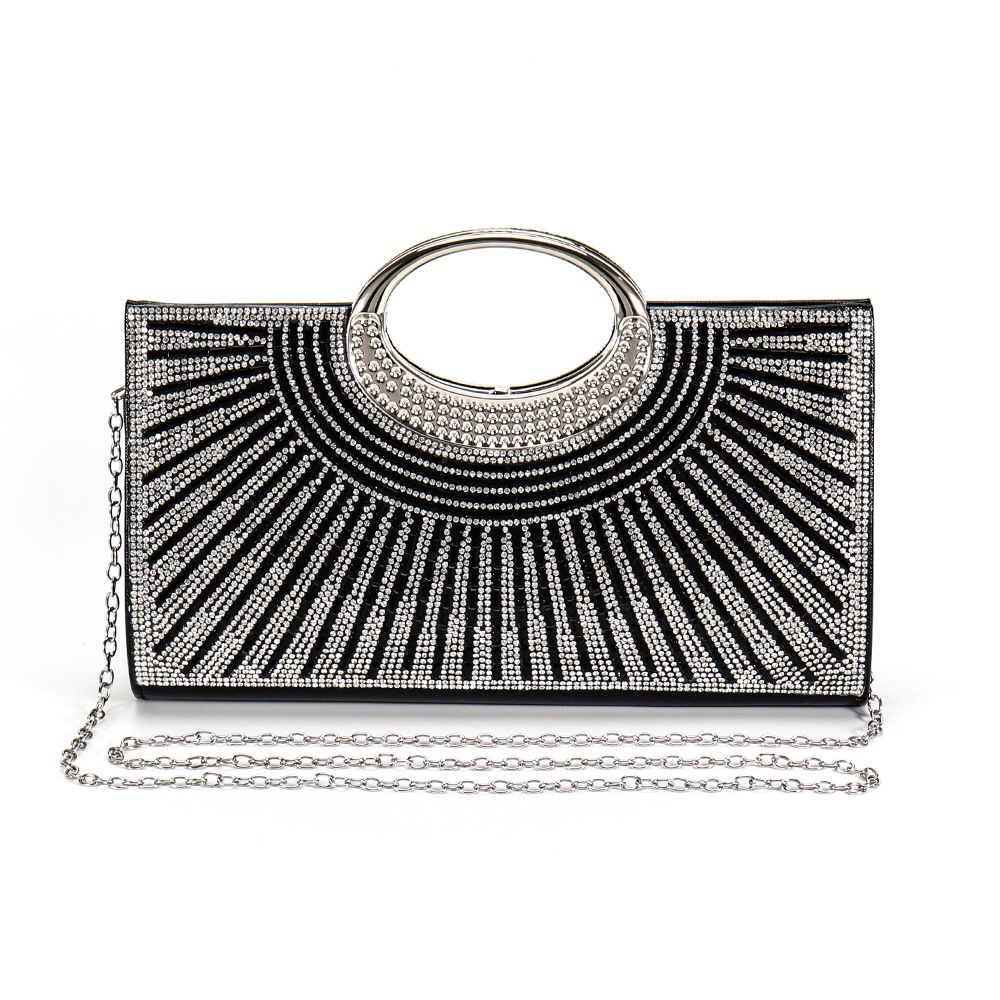 Cross-Border Temshiyin Hot-Selling Fashion Evening Shiny Rhinestone Striped Handbag Wedding Bridesmaid Bag_voghion.com
