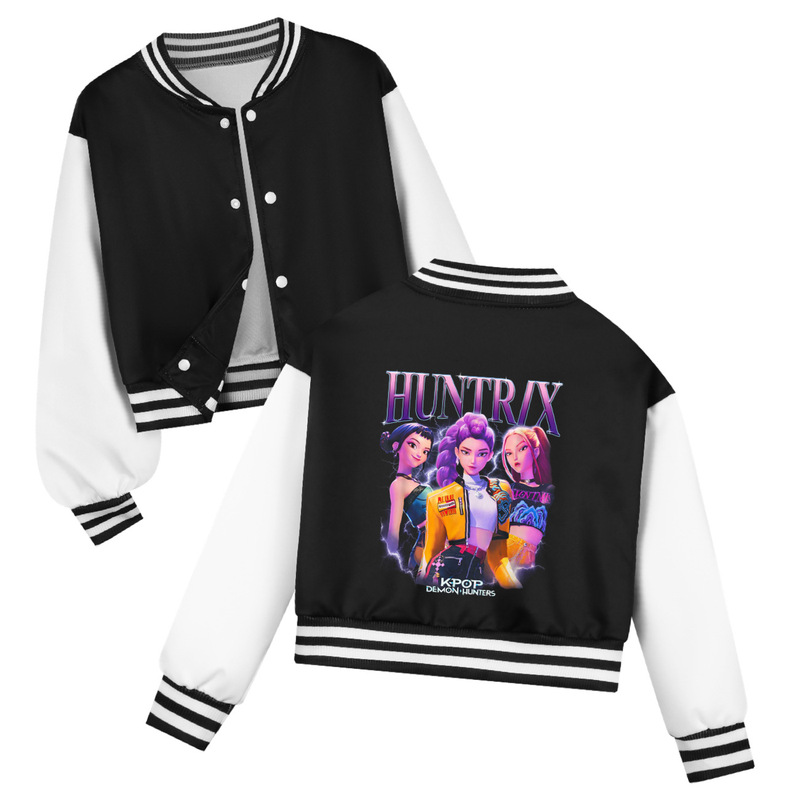 Kpop猎魔女团 Kpop Demon Hunters春秋儿童短款棒球服套装五|undefined