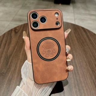 适用iPhone17Promax磁吸手机壳苹果16小羊皮太空人15简约卡通跨境
