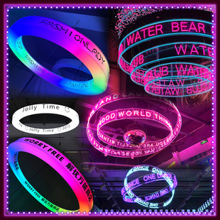 Trendy Bar Decorative Light Sign Hanging Led Acrylic Ring Neon Light Hanging Atmosphere Light Custom Lettering