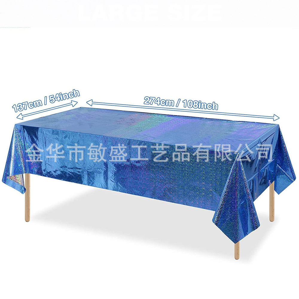 Nuevo toal de mesa láser decoración de fiesta láser toal de mesa de película de aluminio desechable toal de mesa láser reflectante de cumpleaños
