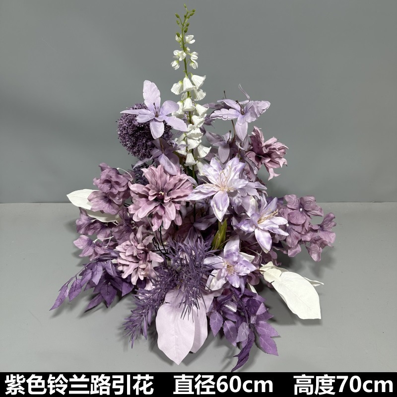 Flor de la boda de la flor Chiyeya rosa roja fila de orquídeas fila de flores bosque escena de compromiso decoración de la boda fondo de decoración