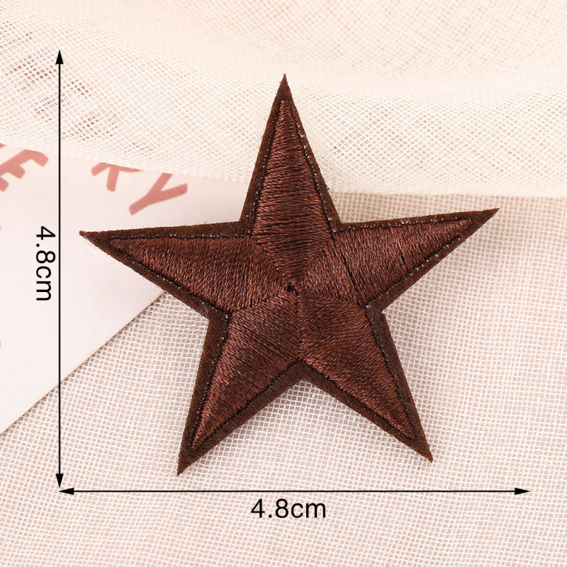 ミニかわいい五芒星刺繍パッチステッカー縫製不要シームレス修理自己粘着刺繍ステッカー衣類装飾布ステッカー|undefined