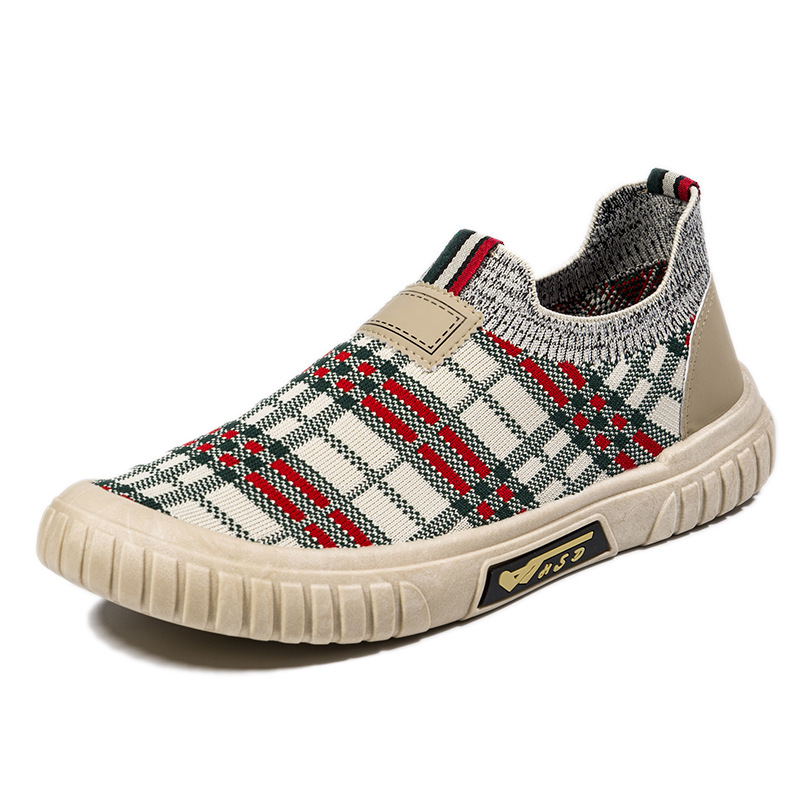 Zapatos de hombre Zapatos casuales perezosos transpirables de verano Zapatos perezosos de un pie Zapatos casuales ligeros Calcetines de tendencia para hombre