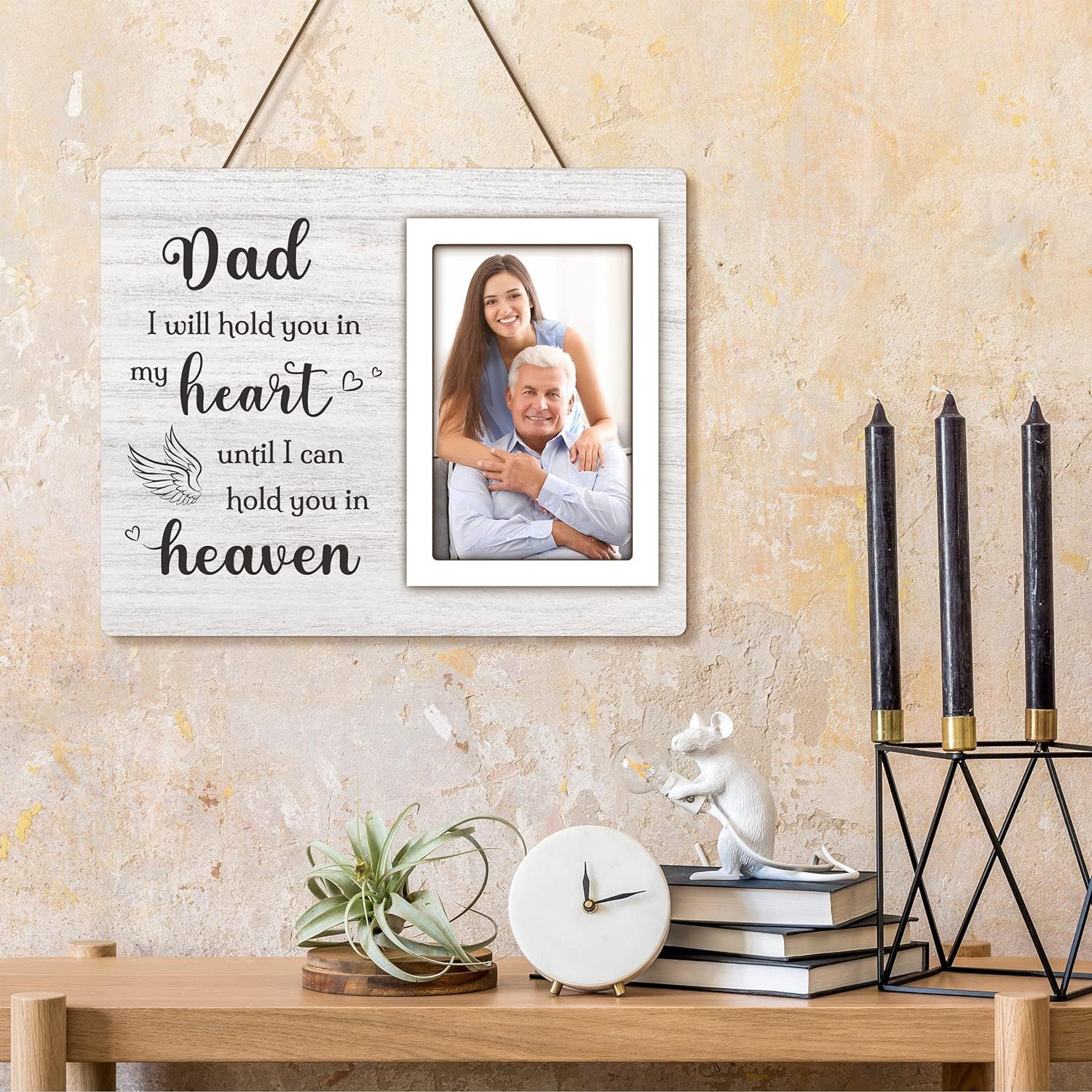 Marco de fotos de mesa decorativo de madera marco de fotos conmemorativo de redacción creativa