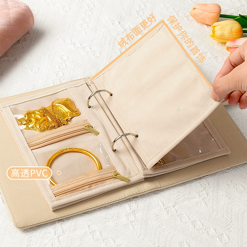 Трансграничный A6 портативный мини-ювелирные изделия фланелевая ткань ожерелье серьги кольцо браслет ювелирная книга