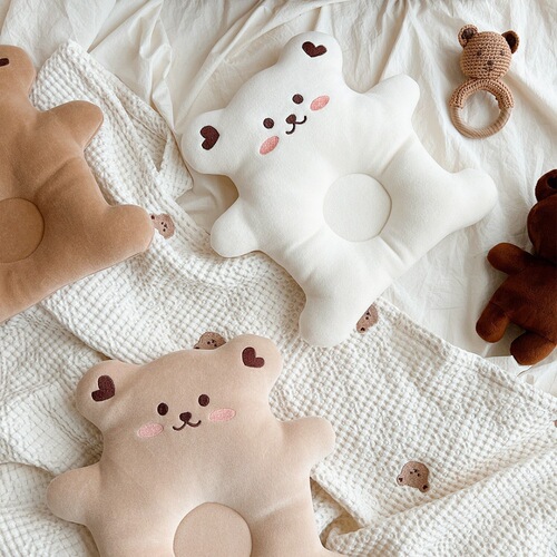 Ins style new pure cotton 0-3 year old baby pillow anti-bias pillow core air layer baby shaping pillow newborn pillow