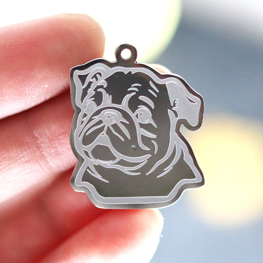 2.3*2.9cm Jewelry Making Size 1 Piece 2.3*2.9cm 304 Stainless Steel Dog Pendant
