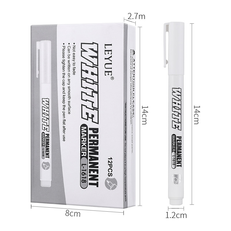 Wanniansheng 1618 blanco cabeza delgada sola cabeza marcador impermeable no borrable arte pintura graffiti rotulador al por mayor