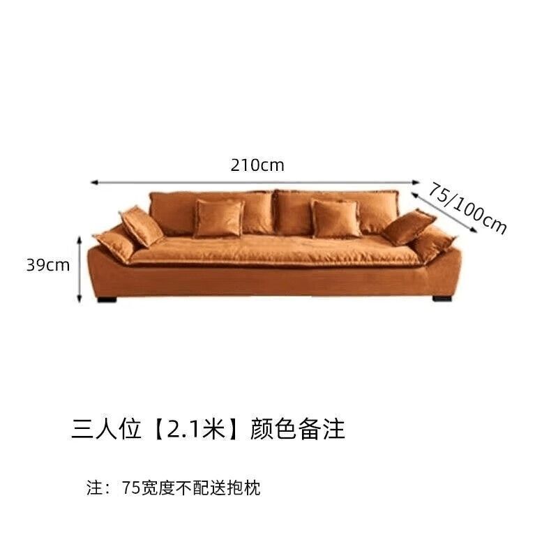 意式轻奢科技布艺沙发客厅小户型出租屋帆船新款直排猫抓皮沙发|undefined