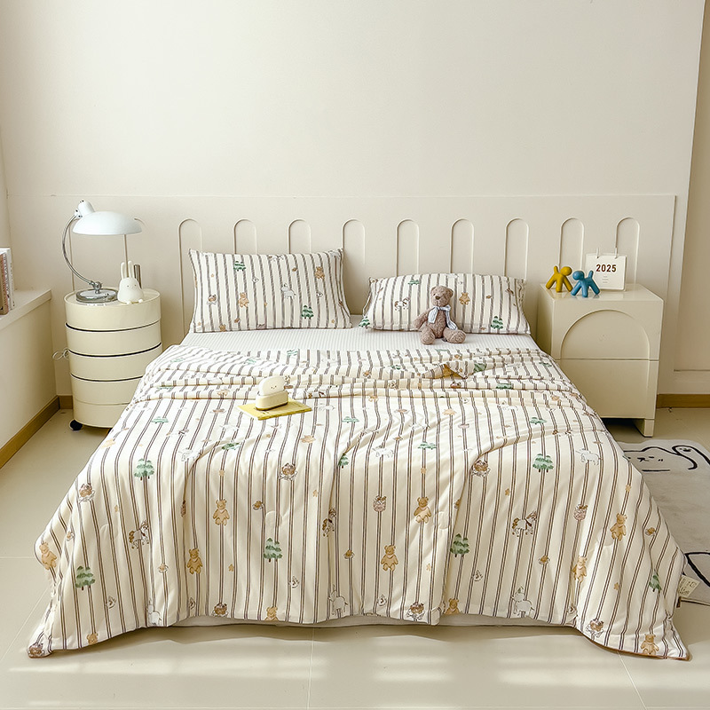 Colcha fresca de verano de algodón de punto de dibujos animados Colcha de aire acondicionado de dormitorio de estudiantes Colcha de verano para niños Colcha fina de verano lavable a máquina