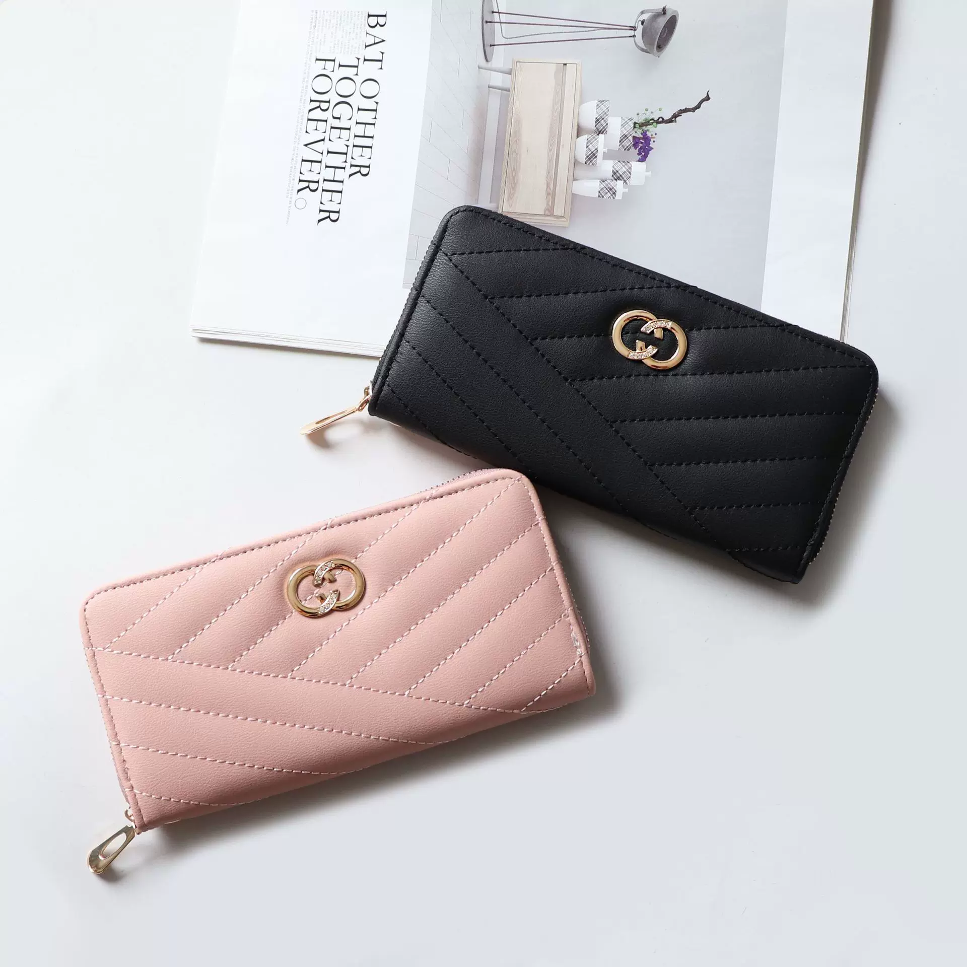 欧美大牌钱包女长款拉链女士钱夹手机包大容量手拿包厂家供应零钱