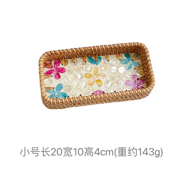 Vietnamese rattan shell tray fruit plate grows square tray household…