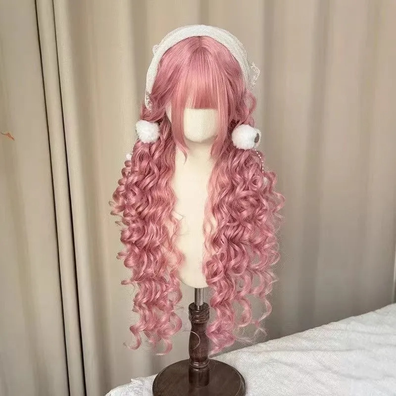 【Dorothy's Dream】Fairy-Style Pink Long Curly Wig, Lolita Style Soft Girl Full Head Wig 【Dorothy's Dream】Fairy-Style Pink Long Curly Wig, Lolita Style Soft Girl Full Head Wig