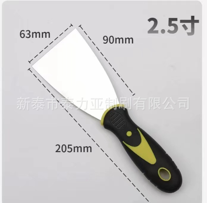 Fábrica al por mayor cuchillo de masilla mango de plástico pala de limpieza mango de madera espejo espátula de pintura cuchillo de masilla de acero inoxidable