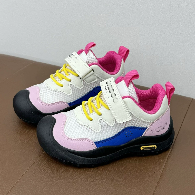 Спортивная обувь для девочек, лето 2025, новые детские туфли с одинарной сеткой, обувь для мальчиков, ультратонкая сетчатая дышащая обувь для папы