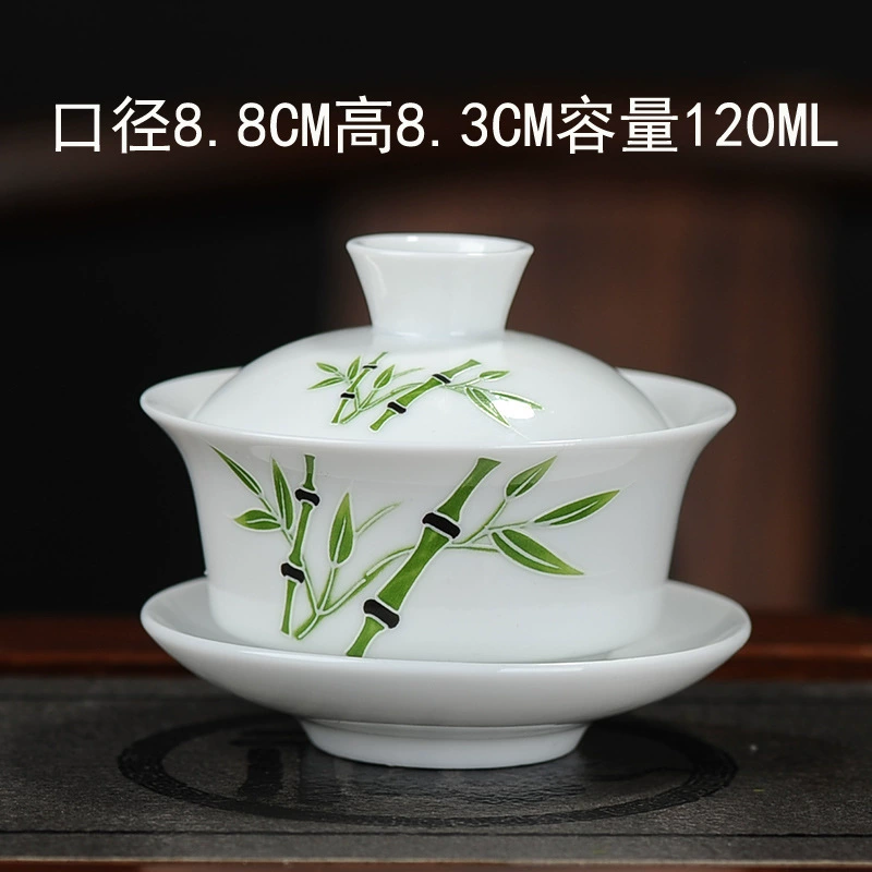 Большая керамическая синяя и белая чайная чашка, расписная вручную