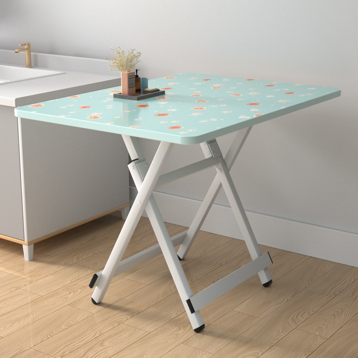 Foldable table dining table home type simple round table rental house outdoor portable stall dining square table small table