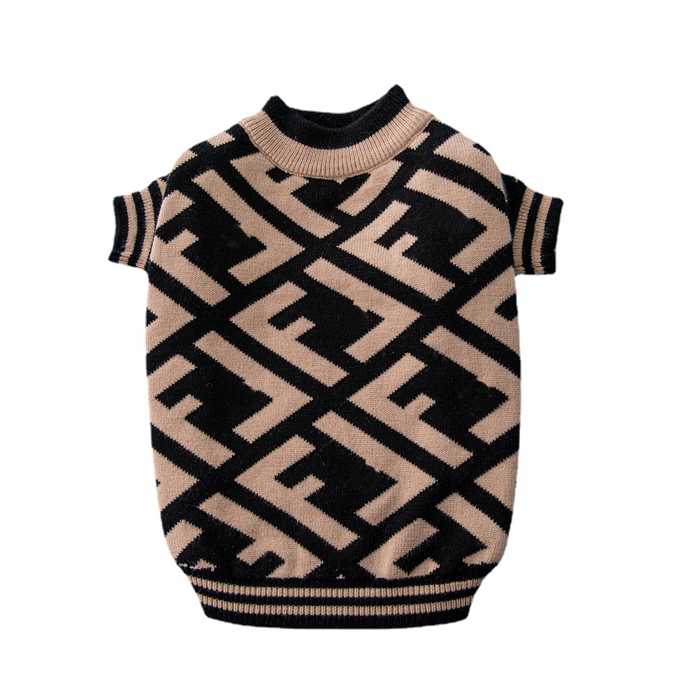 Double F letters Tide Pet sweater autumn and winter thick double…