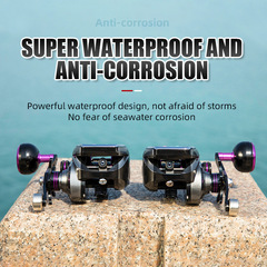 批發遠投海釣路亞輪漁線輪數顯輪筏釣輪金屬漁輪慢搖輪船釣水滴輪