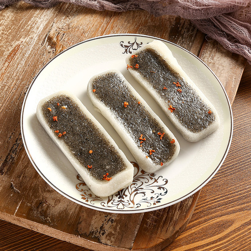 Black Sesame Soft Rice Cake, Wenzhou Specialty, Traditional Old-Style Handmade Snack, Ready-to-Eat Zero Food Snack, Authentic
