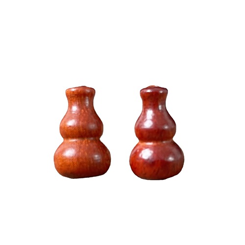 Factory Direct Sale Wooden Gourd Handle Piece Zitan and Ebony Integrated Red Wood Small Gourd Pendant Decor Accessory DIY Necklace