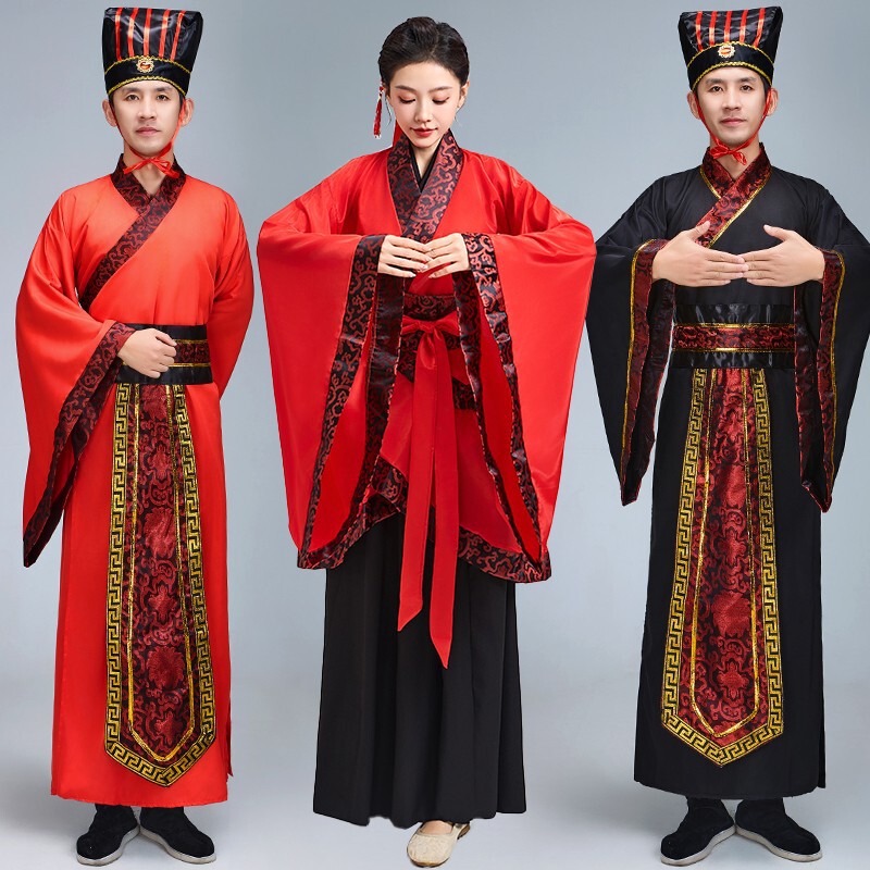 Adult Costume Hanfu Guoxue Chinese Style Adult Ceremony Scholarly Recitation Performance Costume Men's and Women's Tang Suit Performance Costume