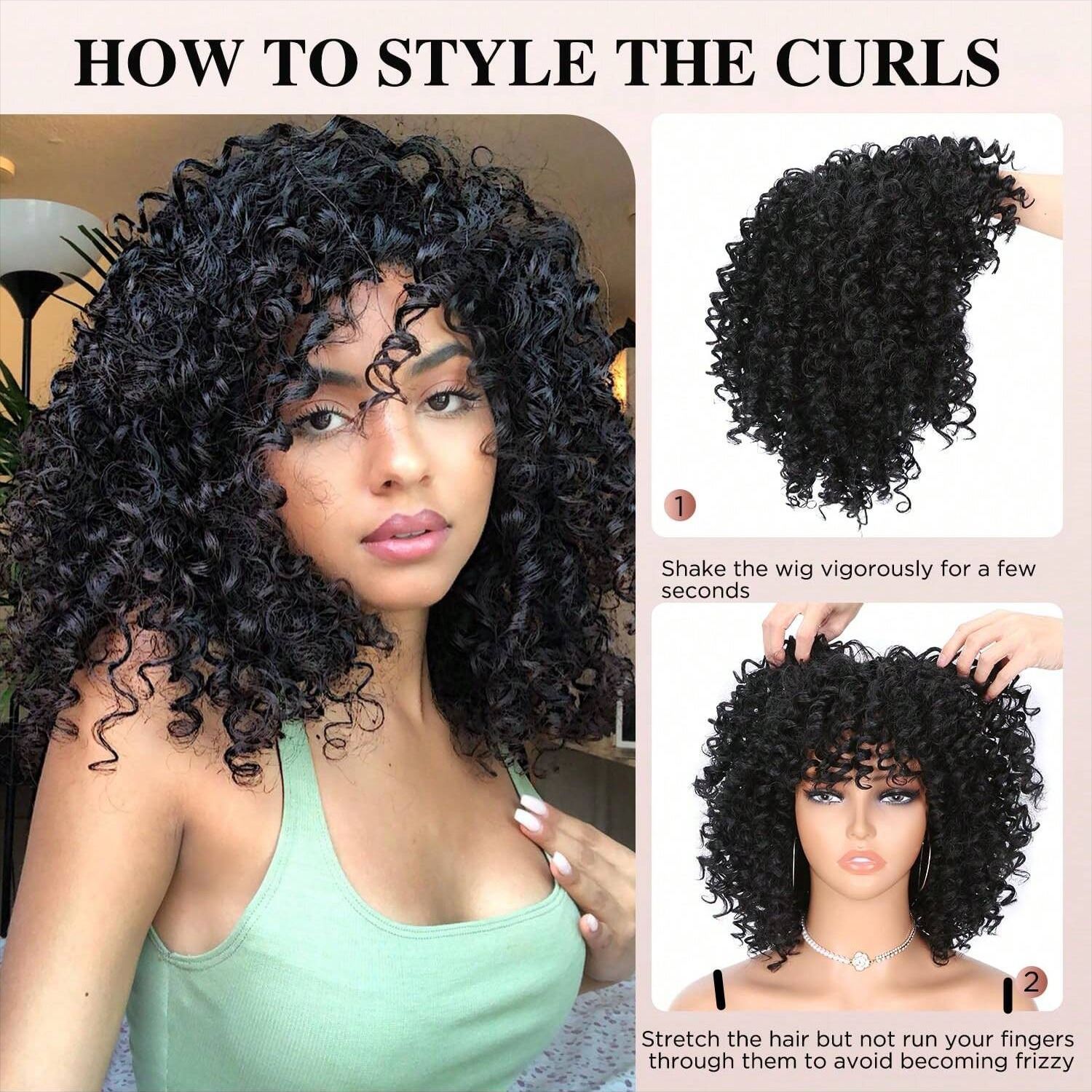 wigs for women African fashion explosive curly hair chemical fiber headpiece spring curl short curly hair spot_voghion.com