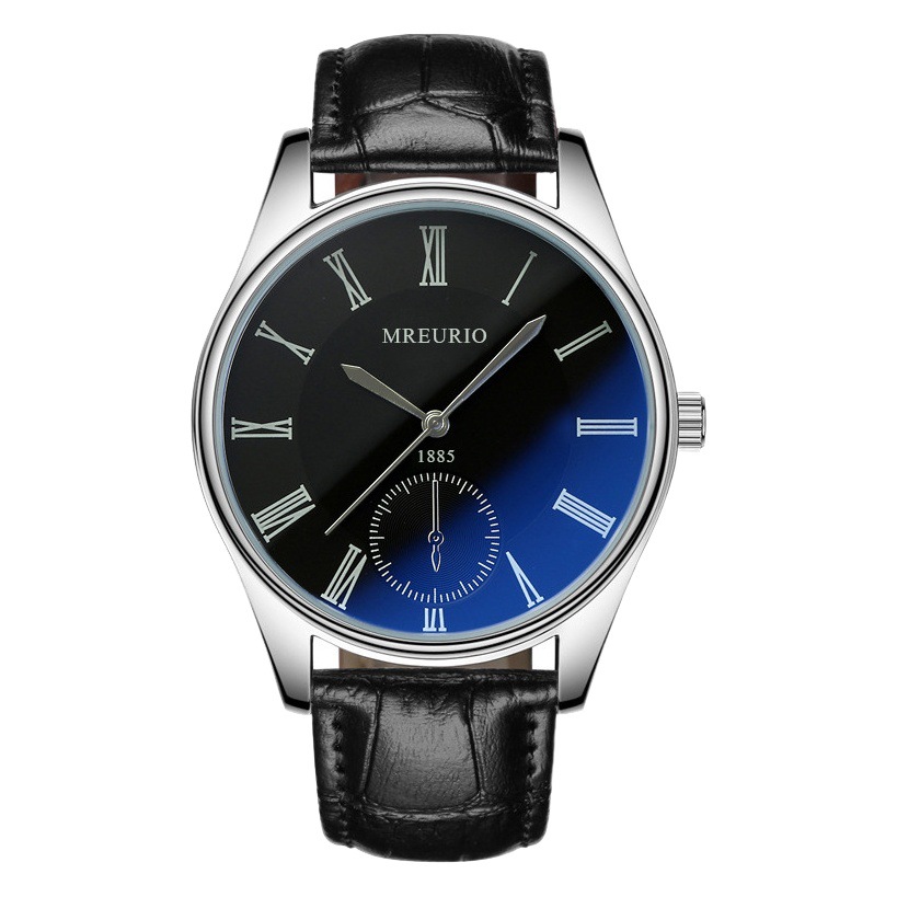 Reloj de hombre de negocios reloj de hombre reloj de cinturón de luz azul de moda transmisión en vivo fabricantes populares en stock al por mayor entrega de una pieza