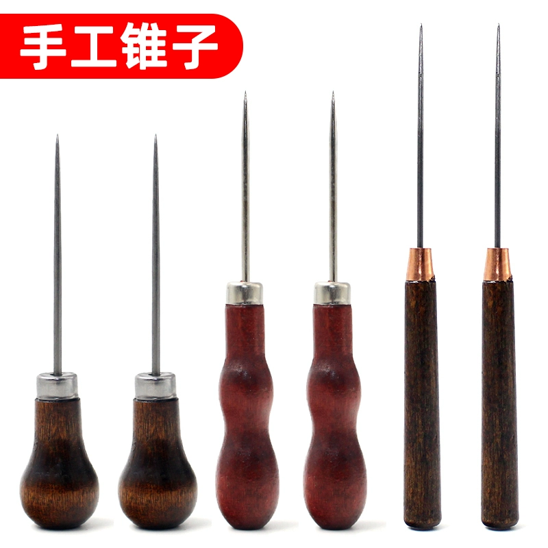Пробойник из массива дерева для ремонта обуви с деревянной ручкой, пробойник для протягивания шнурков через уголки и сумки.