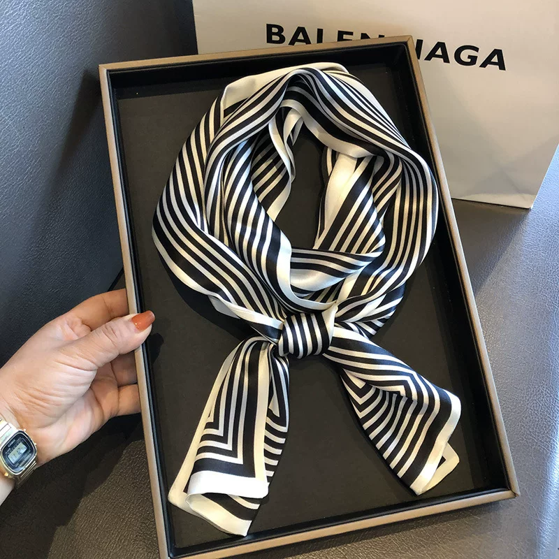 Universal neckerchief, double-sided silk scarf, headband