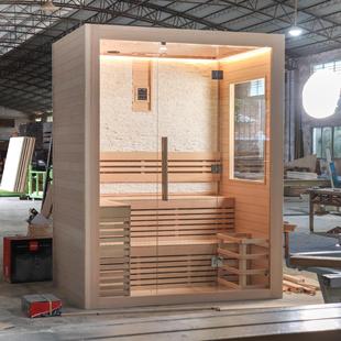 Innovative Design Panoramic Dry Sauna Room Traditional Sauna Room Export Finnish Spruce Wood Indoor Dry Sauna Room