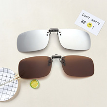 亚马逊同款驾驶夹片镜男女通用防强光夜用车载可翻式方框墨镜批发