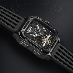 Mark Huafei brand watch men's fully automatic mechanical watch wholesale square large dial tourbillon waterproof watch