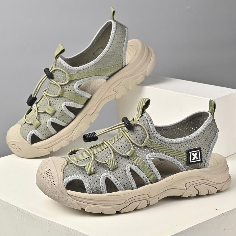 2025 verano baotou sandalias transpirables zapatos de playa al aire libre de tamaño grande tendencia explosiva de comercio exterior zapatos casuales antideslizantes para hombres
