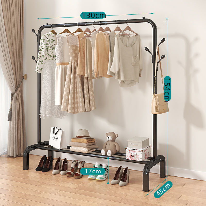 Percha de secado de ropa para piso de dormitorio doméstico balcón colgante de aire plegable dormitorio de estudiantes simple almacenamiento de ropa barra fría