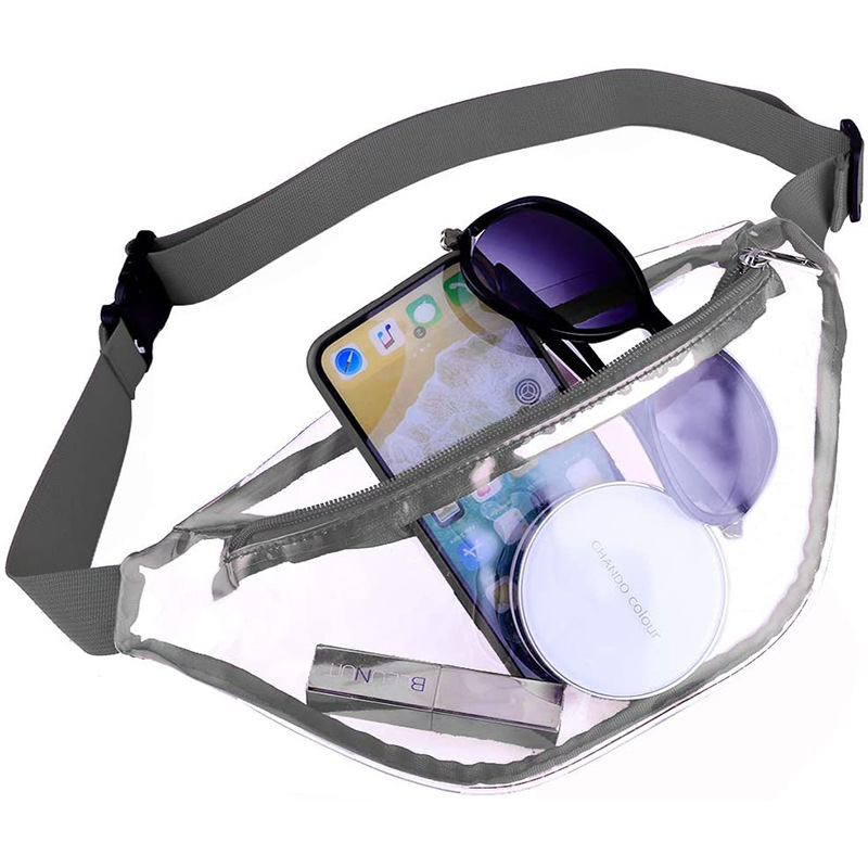 Transparent fashionable sports belt bag PVC