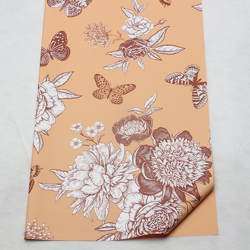 Flores de mariposa de flores de papel de embalaje de flores de oro de papel de embalaje de canasta abierta de papel de embalaje de película impermeable de flores materiales de ramo de flores