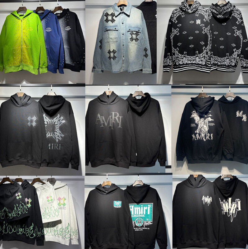 [High Quality] New cross-border foreign trade AM letter zipper hooded sweatshirt jacket for men and women, autumn and winter printed, in stock