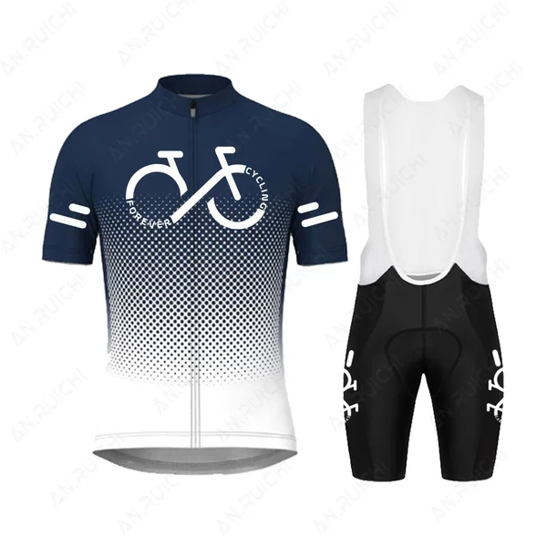 Summer Short-Sleeved Suit, Gradient Tight-Fitting Cycling Suit, Breathable and Quick-Drying Outdoor Mountain Road Cycling Suit