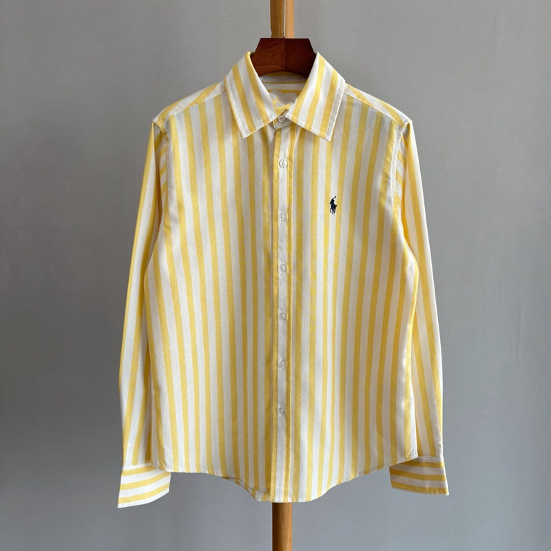 High-End Version of the Classic Ralph Lauren Striped Shirt in Old Money Style, 100% Linen with Embroidered Pony Logo and Turn-Down Collar High-End Version of the Classic Ralph Lauren Striped Shirt in Old Money Style, 100% Linen with Embroidered Pony Logo and Turn-Down Collar