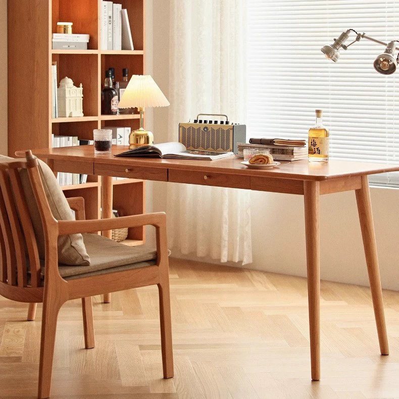 Мебель Hull, письменный стол из цельного дерева, дубовый компьютерный стол, письменный стол из вишневого дерева, письменный стол в японском стиле, письменный стол для маленькой квартиры