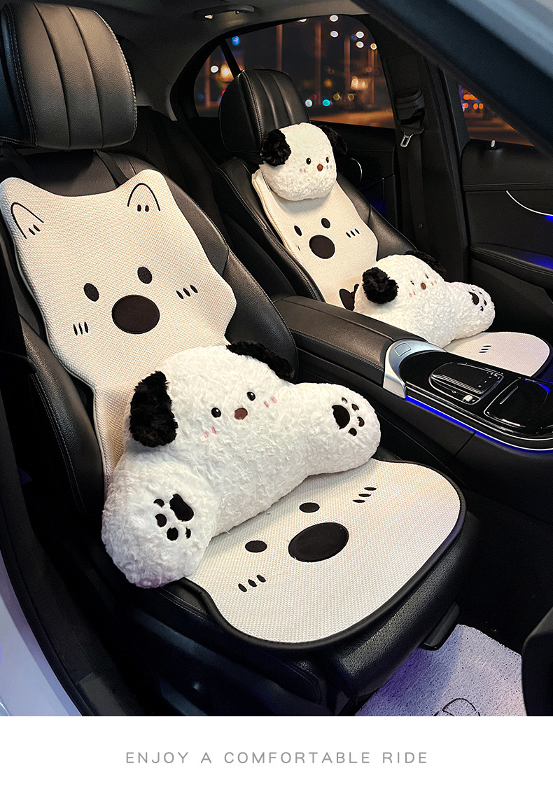 Car Seat Cushion Universal for All Seasons, Comfortable Cushion 2025 New Model, Cute Puppy Car Interior Rear Seat Cover, Cute Style