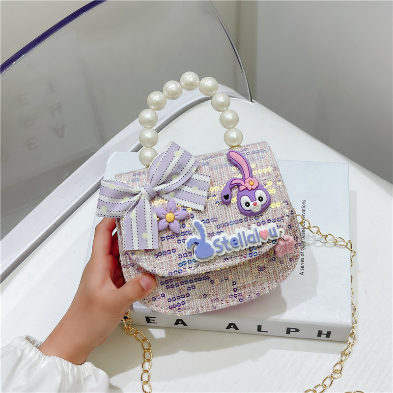 2023 primavera nueva lentejuelas Lindo bolso de los niños ropa de los niños a juego Niña princesa bolsa 3-7 años de edad bolsa de mensajero