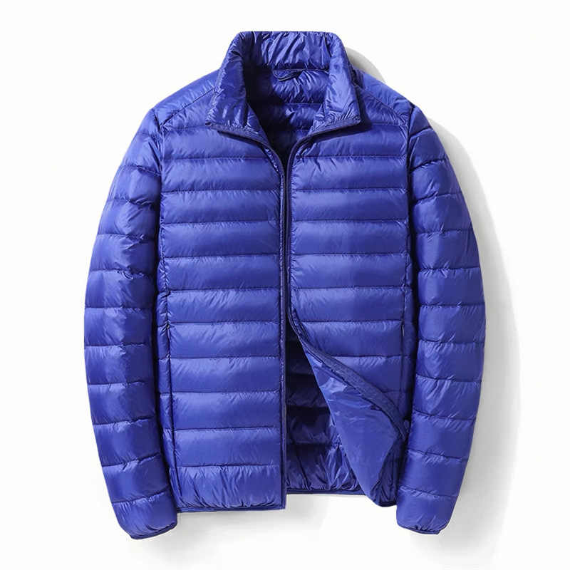 Men's Clothing stand collar thin Silk cotton jacket men's new style light warm fashion autumn and winter thin style men and women couple jacket_voghion.com